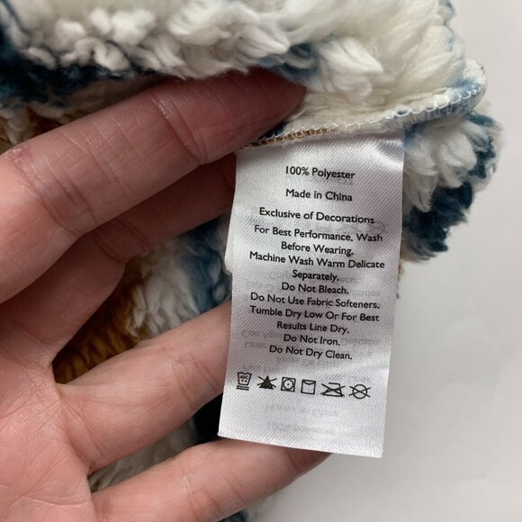 Eddie Bauer Aztec Printed Quest Plush Teddy Fleece Pullover Jacket L - Picture 4 of 5